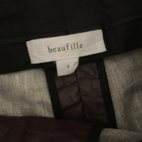 Vegan burgundy croc-leather pants from Beaufille size 0 in pristine condition - Picture 5 of 5